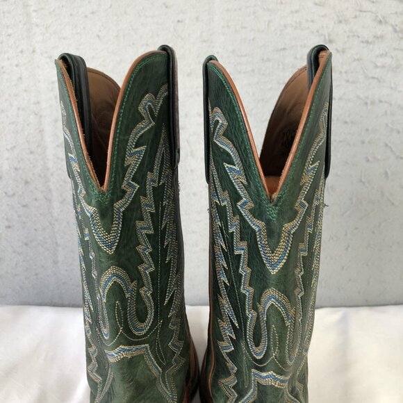 Lucchese 1883 Boots Womens Size 6.5 Brown Green Leather Western Cowboy Cowgirl - Picture 13 of 16